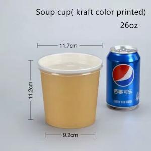 Moisture Resistant Brown Kraft Ice Cream Cups With Transparent Lids