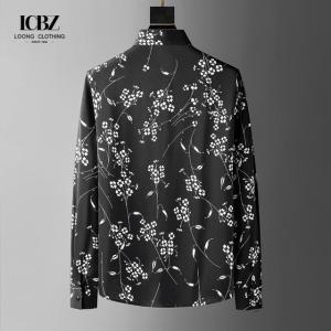 Cotton Printed Letter Custom Long Sleeve Men's Shirts for Fashionable Leisure