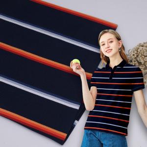 Combed Cotton And Durble Breathable Striped Knit Fabric For Casual Polo Shirt