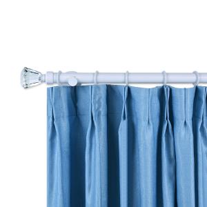 Exquisite Stereoscopic Crystal Curtain Finials With Metal Curtain Rod White