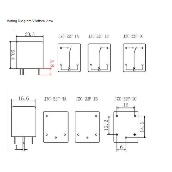 HHC66F Small Power PCB relay 10a 12v 220v