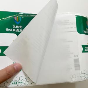 Disinfectant Sanitizer Bottle Stickers , Self Adhesive Packaging Label Sticker