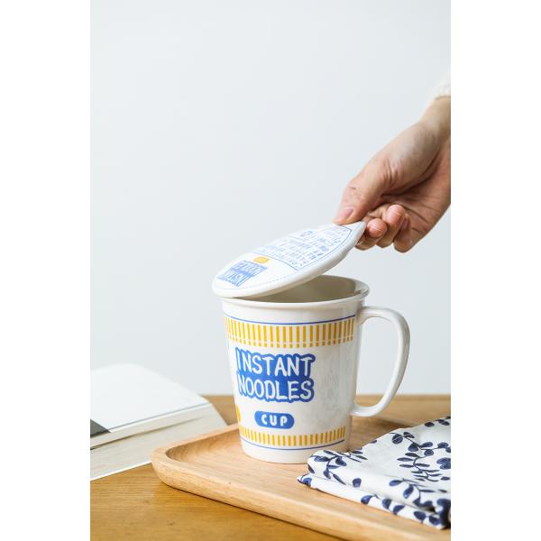 Sustainable Ceramic Instant Noodle Bowl , Porcelain Ceramic Ramen Bowl Set
