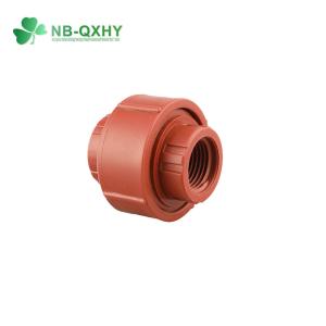 Customized Request Pn16 Red Brown Female Union Pph Water Pipe Plastic Pipe