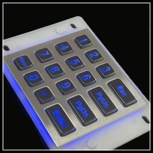 Waterproof Metal Backlit Numeric Keypad Light Transmitting LED Light Emitting