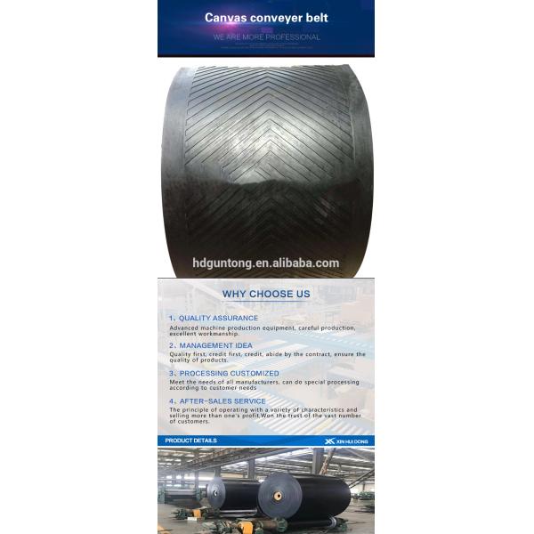 Black Industrial Rubber Conveyor Belt Flat Pattern Surface Wear Resistant