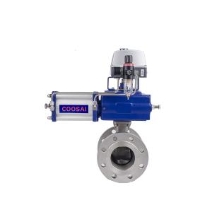 DN250 V Notch Ball Valve With Flange Connection And PTFE Seat