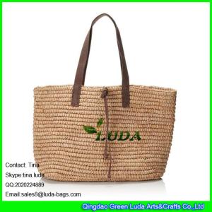 LUDA natural raffia crochet women bag shoulder tote beach bag