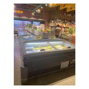 Push Door Stainless Steel Glass Horizontal Freezer For Storing Frozen Goods