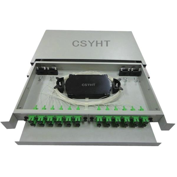 1u 24 Cores Fixed FTTH Fiber Optic Terminal Box 19 Inch Rack Mounted Patch Panel