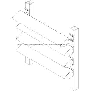 Quality Aerofoils Aluminum Weatherproof Louvres System PVDF Coating Air Ventilation for sale