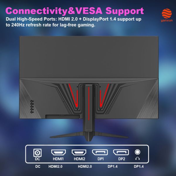 27-Inch Widescreen Gaming Monitor: 2560x1440 1K IPS Panel (178° Wide Viewing Angles), 240Hz High Refresh Rate with Motion Blur Reduction (Smooth