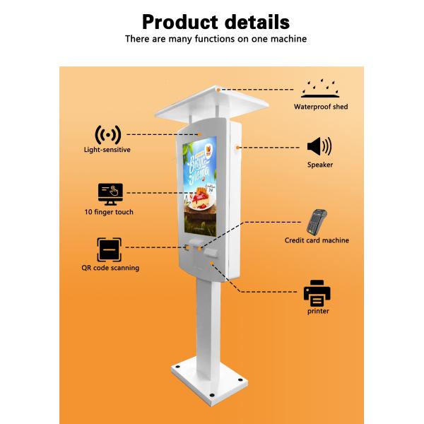 High Brightness 32" Outdoor Payment Kiosk with IP65 Waterproof and 1920*1080 Resolution