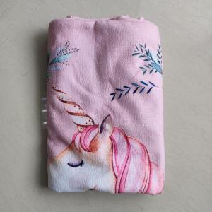 Custom Cartoon Printed Microfiber Kids Hooded Beach Towel Poncho