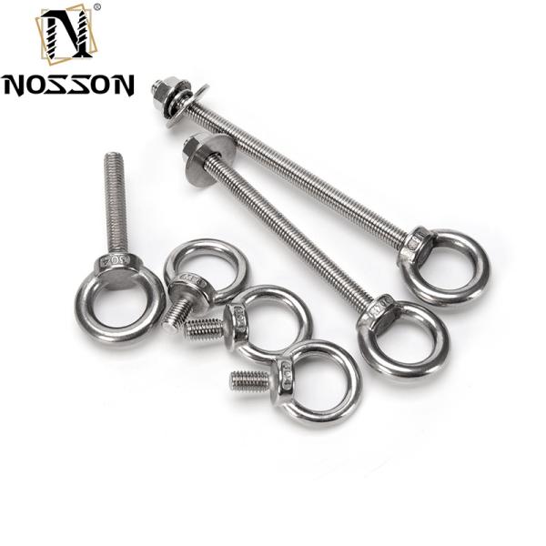 GB Standard Marine Grade Galvanized Stainless Steel Lifting Ring Threaded Eyebolt 1/4" 20 x 1"" ISO Round Head Style