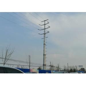 HDG Conical Single Circuit Transmission Tower , Monopole Power Line Tower
