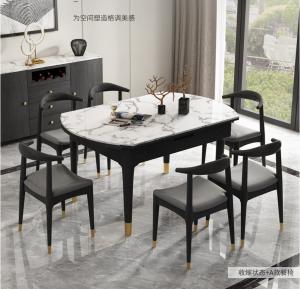 Quality Round / Square Marble Top Dining Room Table With Solid Wood Or Metal Legs for sale
