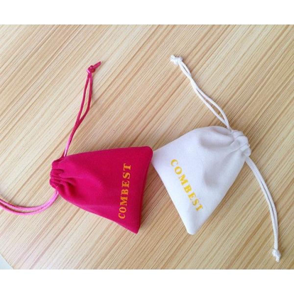 Embossed Logo Jewelry Drawstring Eco Friendly Velvet Gift Pouches
