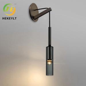 China Modern Single Luxury Bedroom Bedside Wall Light All Copper TV Pendant Lamp Smoke Gray on sale
