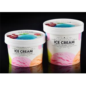 UV Coating 100% Biodegradable Ice Cream Paper Cup With Cover