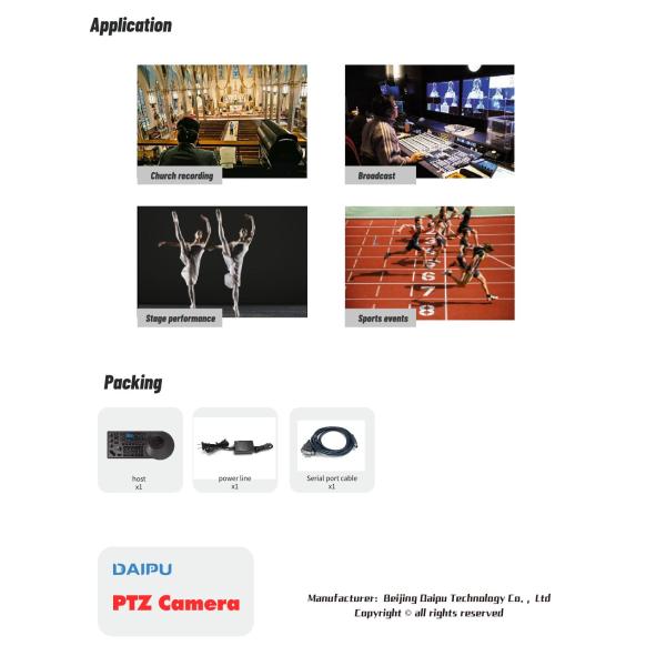 DAIPU CCU-106 NDI RS232/485/422 PTZ IP Joystick Controller for Video Live Streaming PTZ Camera