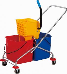 China Hotel Cleaning Noiseless 23L Double Mop Bucket Trolley on sale