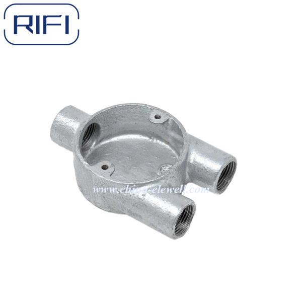 RIFI Y Way Branch Three Way Box HDG 20mm Malleable Iron Circular Box