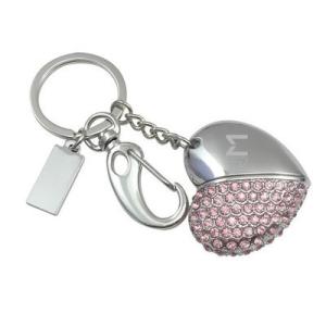 Promotional Diamond heart USB drives small Metal logo customized