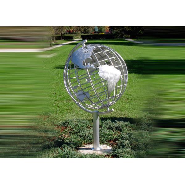 Decorative Stainless Steel Sculpture With Semi - Meridian Globe Shape