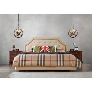American style Good quality Gery Fabric Upholstered Headboard Queen Bed Leisure