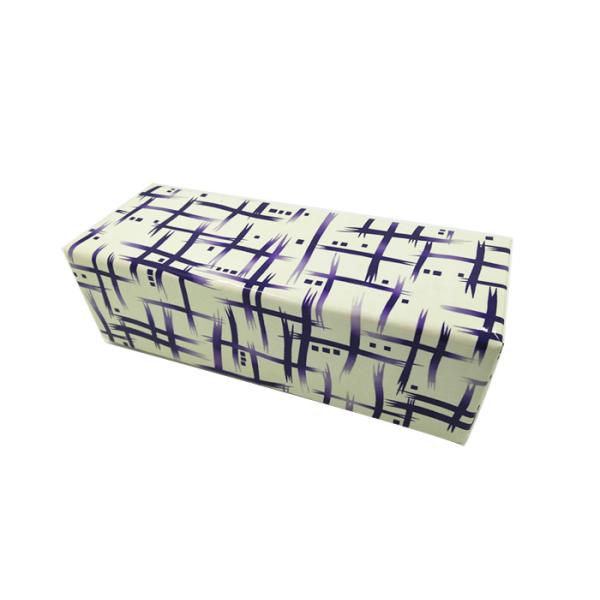 White With Purple Pu Leather Custom Sunglass Case With Printed Logo