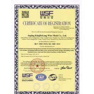 Anping Kingdelong Wire Mesh Co.,Ltd Certifications