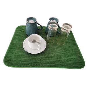Solid Microfiber Dish Drying Mat For Kitchen Coffee Bar