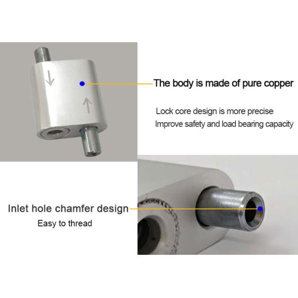 Silver Cable Looping Gripper , Nickel Plated / Natural Anodized Grip Lock Cable Grippers