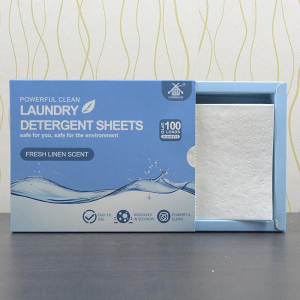Buy Eco-Friendly Biodegradable Disposable Solid Shape Washing Strips Laundry Detergent Sheets at wholesale prices
