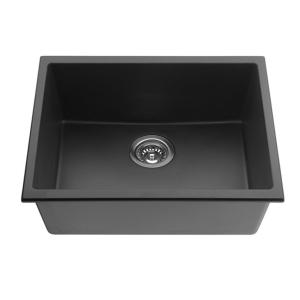 Quality black single bowl under mount composite granite/quartz kitchen sink for sale
