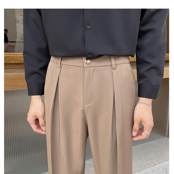 American Spring and Summer Trousers Men's Loose Waisted Retro Paris Button Trousers