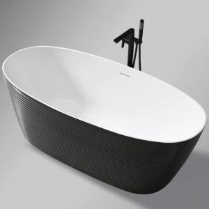 Scratch Resistant Oval White Acrylic Standing Soaking Tub ISO9001 Certified