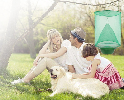 Gardening Hanging Folding Flycatcher Pest Control Cage Reusable Fly Insect Trap Net Catcher Killer Cage Bait Storage Pot