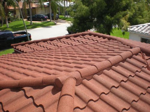 Terracotta Groove Deep Roman Tile Golan Stone Coated Metal Tile 0.40mm Aluzinc