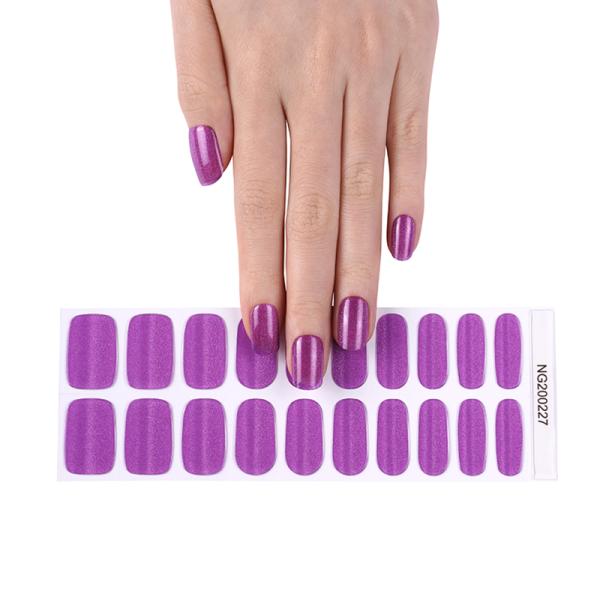 Factory wholesale UV lamp gel nail wraps OME/ODM semi-cured cat eye LED lamp gel nail strips