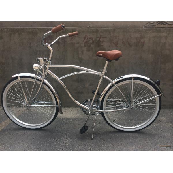 1 Speed Alloy Stem CP Silver Polish Color Fork 26*2.125 26" Men's Beach Cruiser Bike