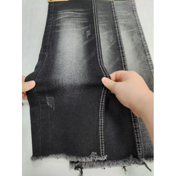 Super-Soft Twill Style BLACK/BLACK 11.2oz Stretch Denim Fabric 8*16/70 Construction For Jeans