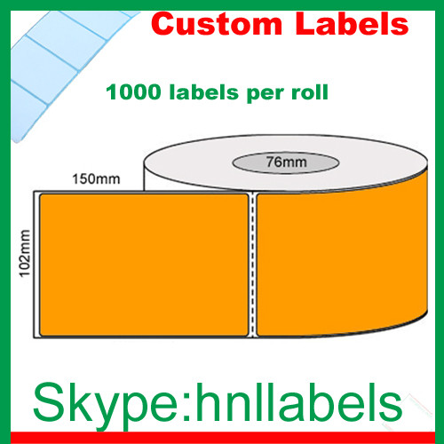 Thermal Transfer Labels 102mmX150mm/1 Fluro Orange Roll Perm, Perf, 1,000Lrp