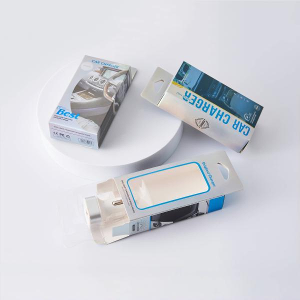 Custom Logo Small Box Charger Foldable Art Paper Package Box With Display Window Film