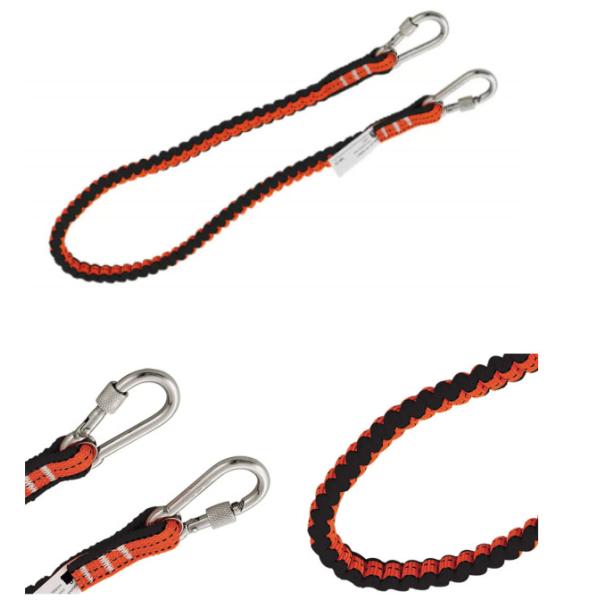 Polyester Adjustable Safety Lanyard Work Restraint Rope 900 To 1400mm
