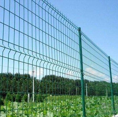 Buy Green 3D Curvy Welded Wire Mesh Fence with peach posts at wholesale prices