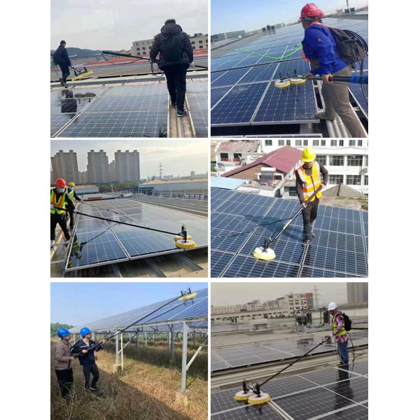 7.5m Lithium Battery Telescopic Solar Panel Cleaning Brush Double Head
