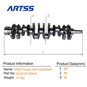 65.02101-0045A Forged Steel Diesel Engine Crankshaft For Dossan DH220-5 DH220-7