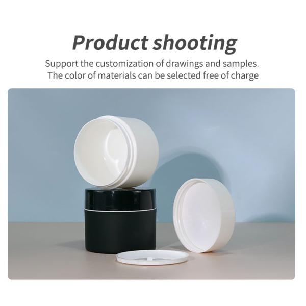 Acceptable Customer's Logo Simple Custom PP Plastic Face Cream Double Layer Eye Cream Moisturizer Cosmetic Jar Containers